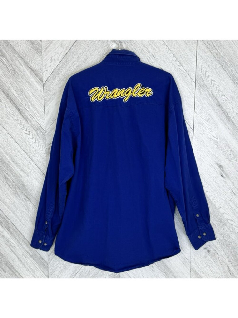 Vintage Wrangler Western Shirt Mens XXL 2XL Blue Yellow Embroidered Cowboy Rodeo - Picture 5 of 6